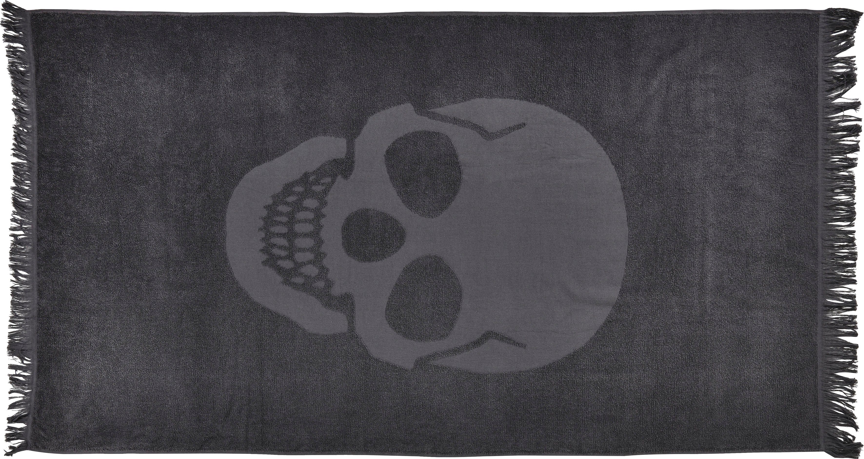 done.® Hamamtücher Skull, (1-St), Strandtuch oder anthrazit saugfähige Frottier-Innenseite, Sauna- Hamam ideal Frottier als