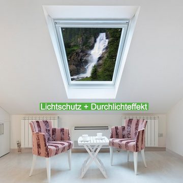 Sonnenschutz Wasserfall, Wallario, blickdicht, mit Saugnäpfen, wiederablösbar und wiederverwendbar