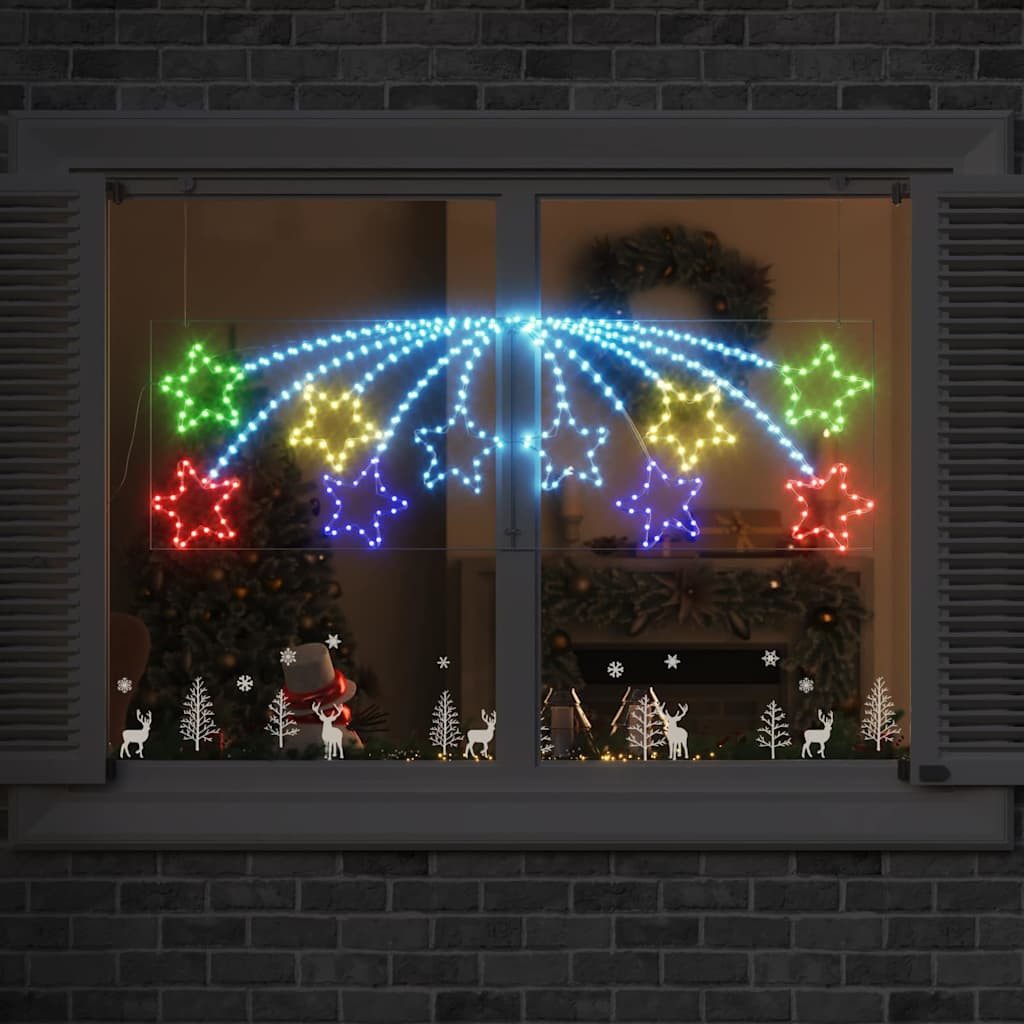 vidaXL Christbaumschmuck Weihnachtsstern 432 LEDs Mehrfarbig 182 x 58 cm PVC (1-tlg)