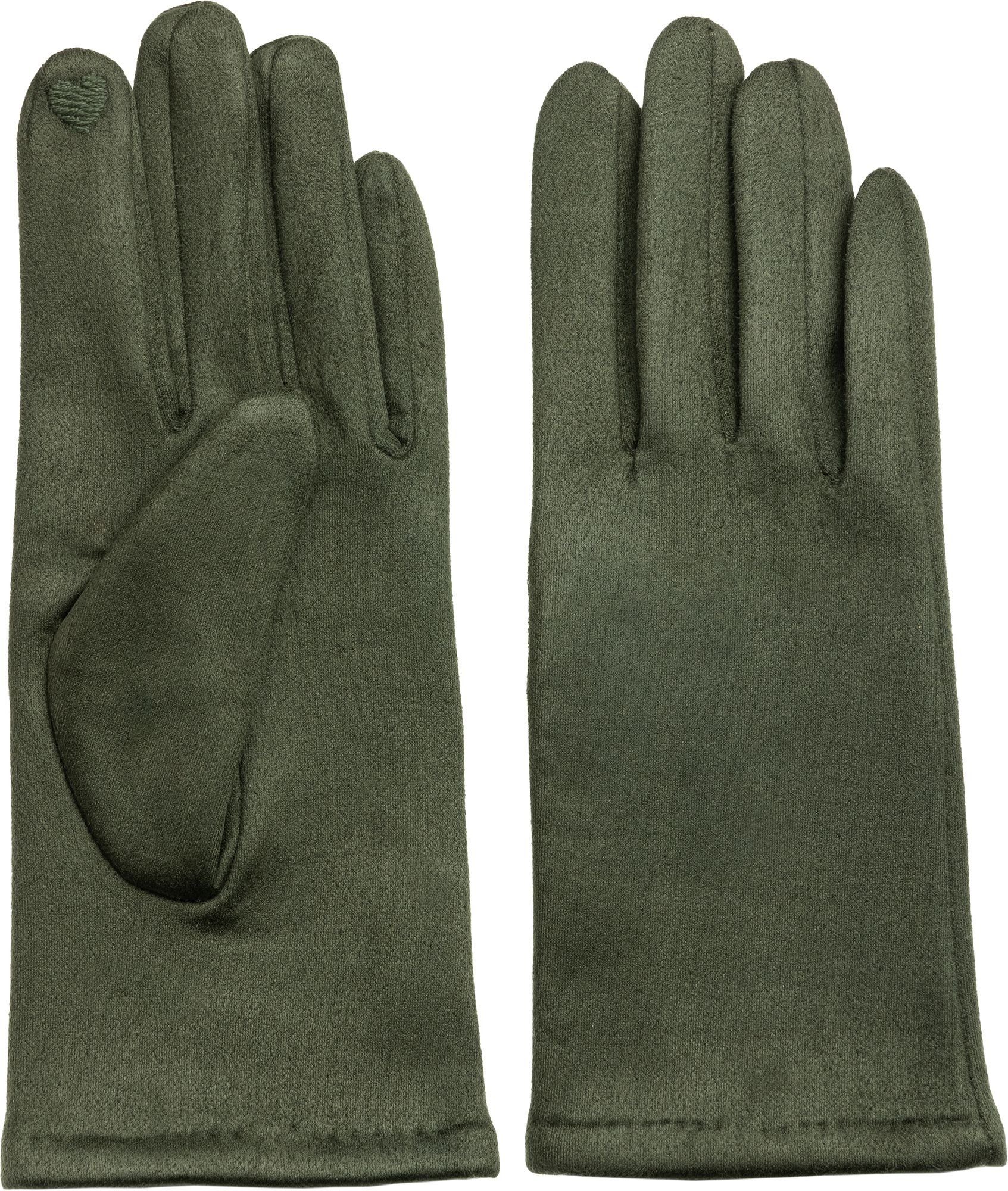 Winter oliv GLV013 Handschuhe Caspar uni elegante grün Strickhandschuhe klassisch Damen
