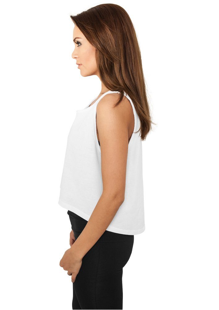 URBAN CLASSICS T-Shirt white (1-tlg) Edge Ladies Open Damen Short Tee