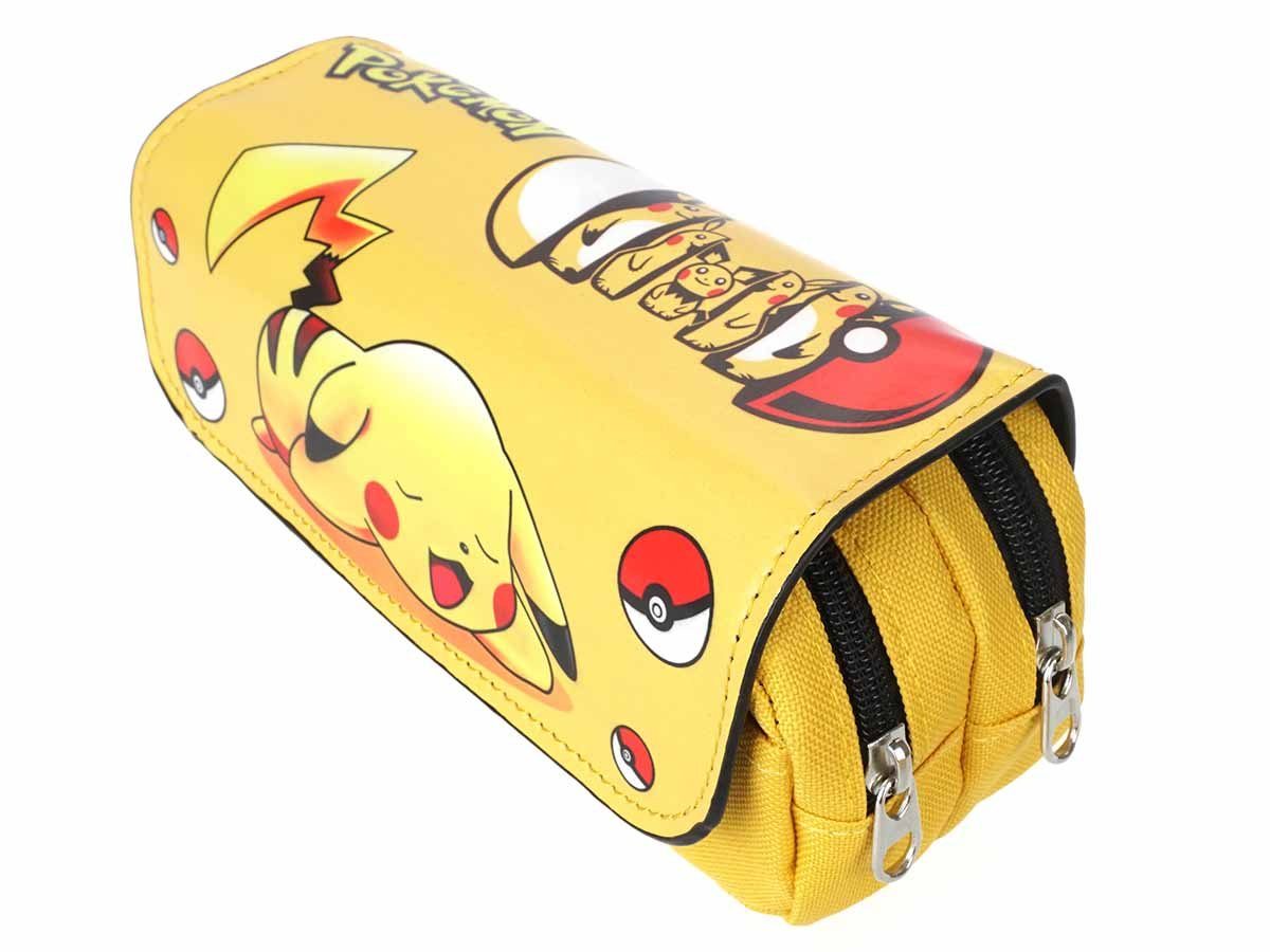 Pikachu Leder Abdeckung, GalaxyCat gelb Federmäppchen Federtasche Große Pokemon Federtasche, mit Federmäppchen PU
