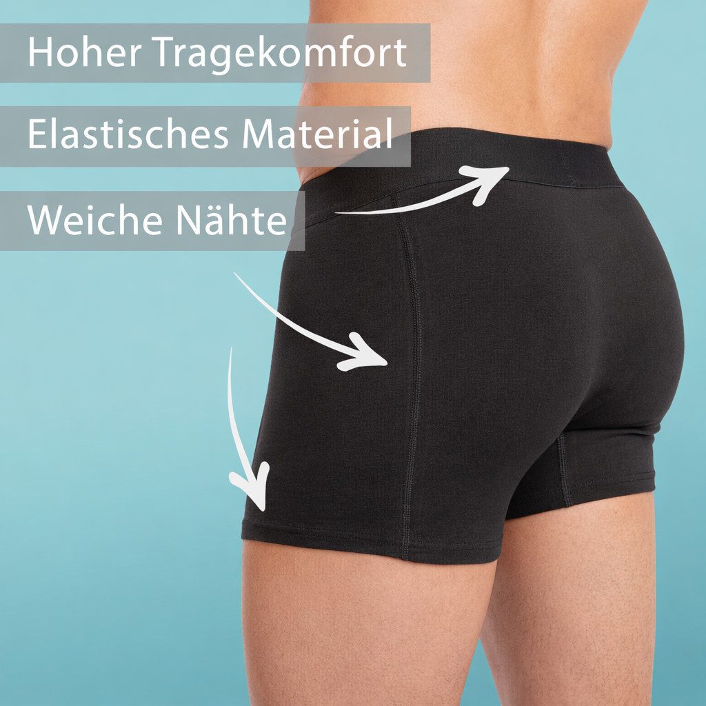 Kemes Boxershorts Unterhosen Herren 10er Pack Boxershorts Herren schwarz Baumwolle (Set, 10 Stück) kein kratzendes Etikett – Bild 5 von 5