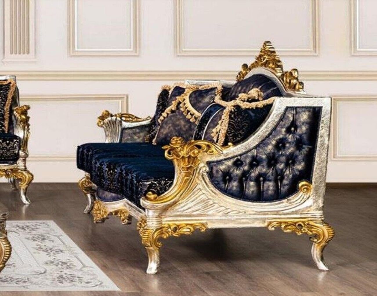 Set Teile Luxus JVmoebel Garnitur 2tlg, Sofas Stil Sessel Sitz Sofagarnitur 3-Sitzer 3+3 Barock 2