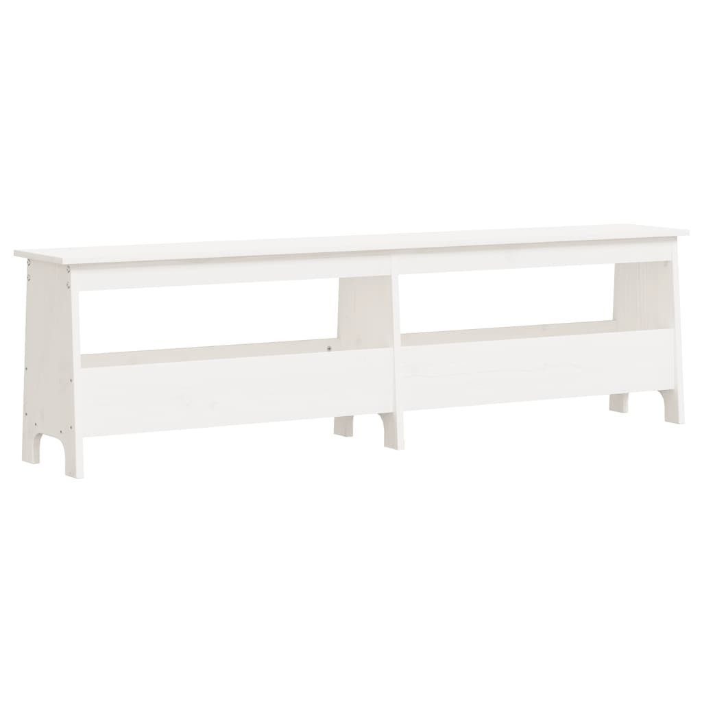 Sitzbank Flurbank Weiß 160x28x45 cm Massivholz Kiefer