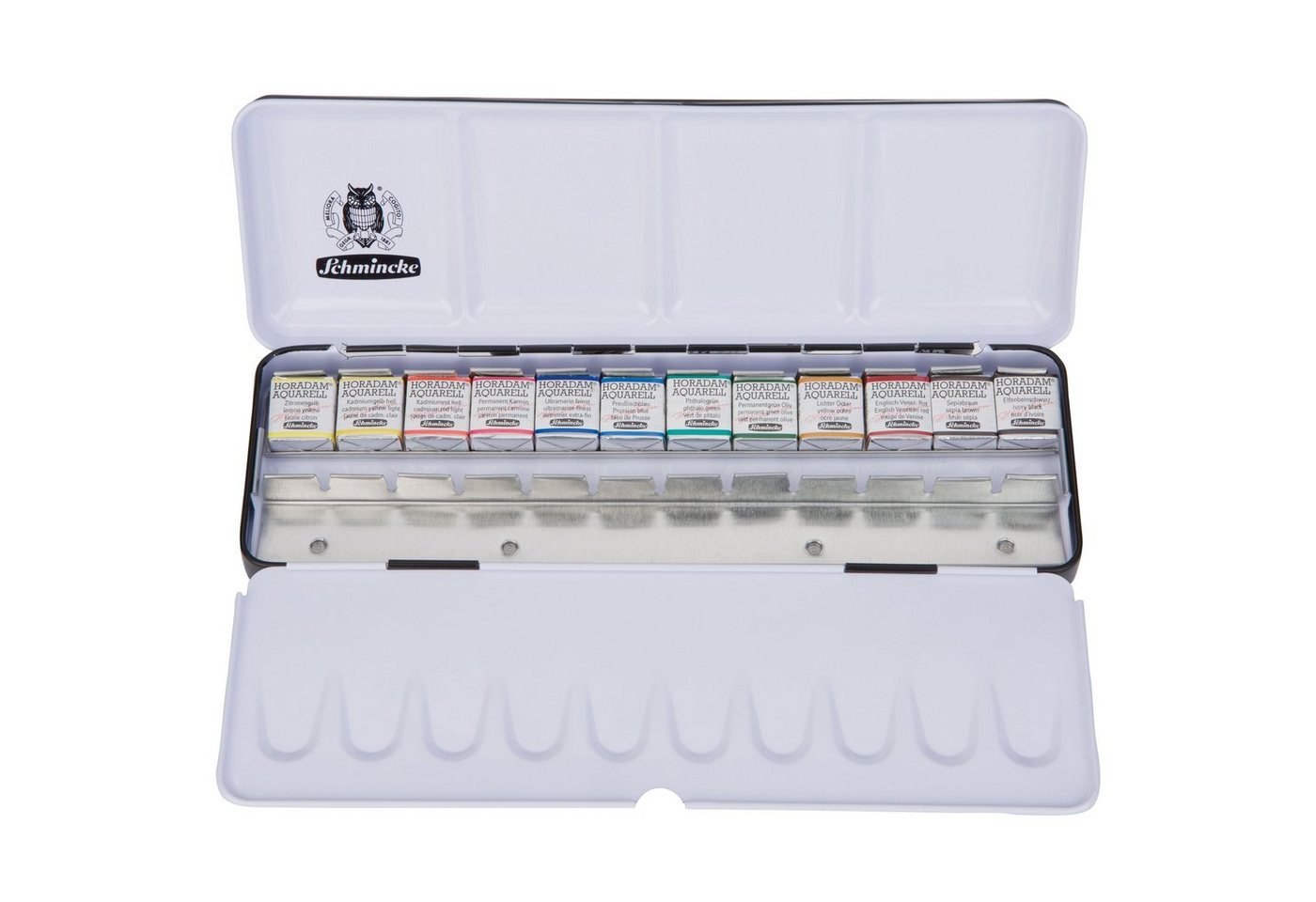 Thumbnail - Schmincke Aquarellfarbe Schmincke Horadam Aquarell Set im Metallkasten 12 Farben halbe Näpfchen 74 412