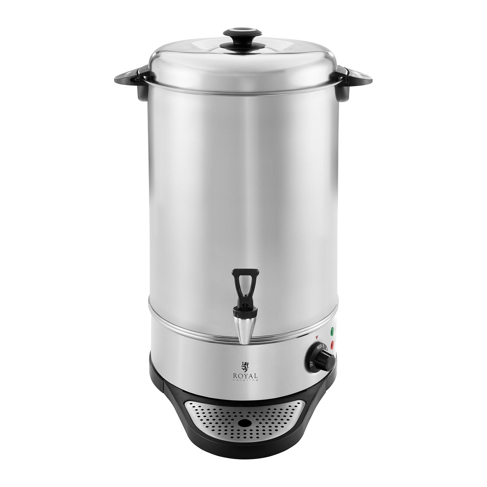 Royal Catering Heißwasserspender 20 L Glühweinkocher Glühbier Teekocher Abtropfschale Ablaufhahn Gastro, 20 l, 2200 W, verschiedene Größen