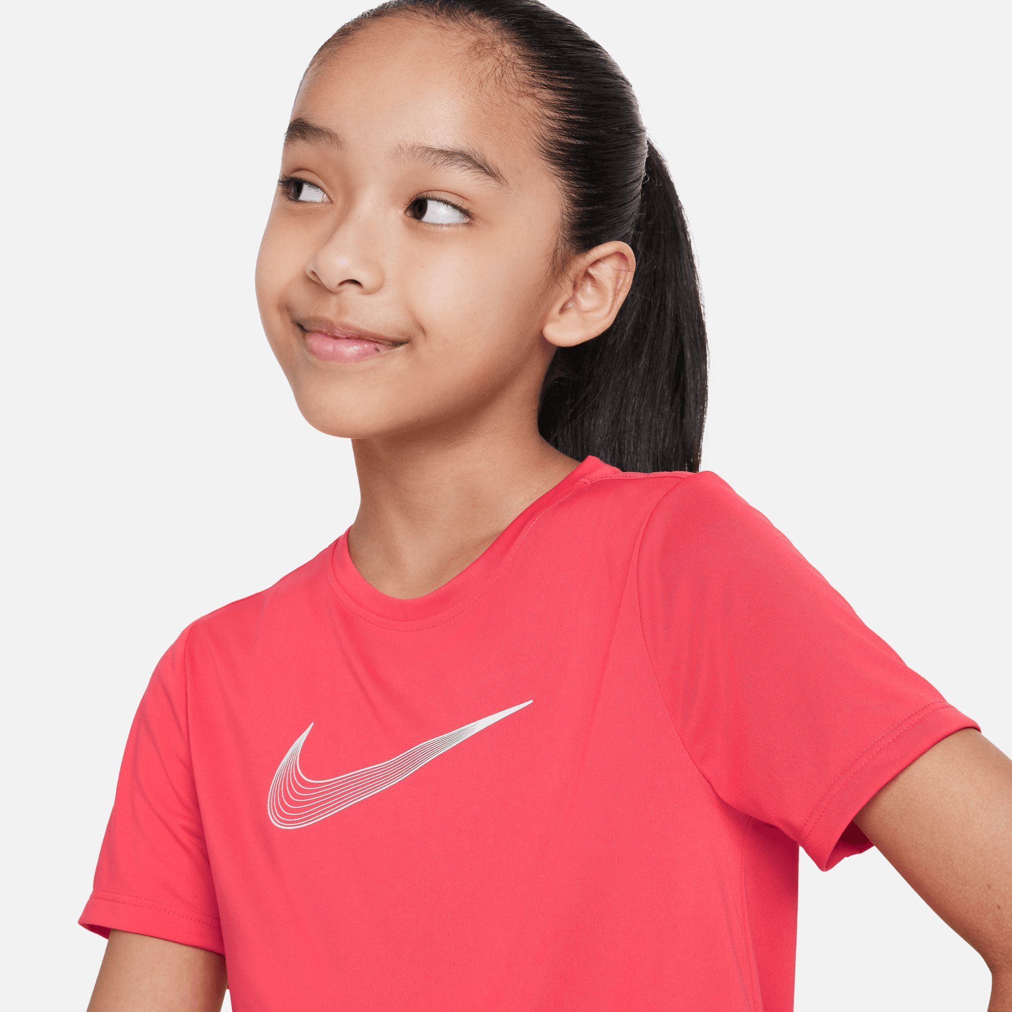 EMBER Nike DRI-FIT KIDS' GLOW/WHITE Trainingsshirt BIG SHORT-SLEEVE TOP TRAINING ONE (GIRLS)