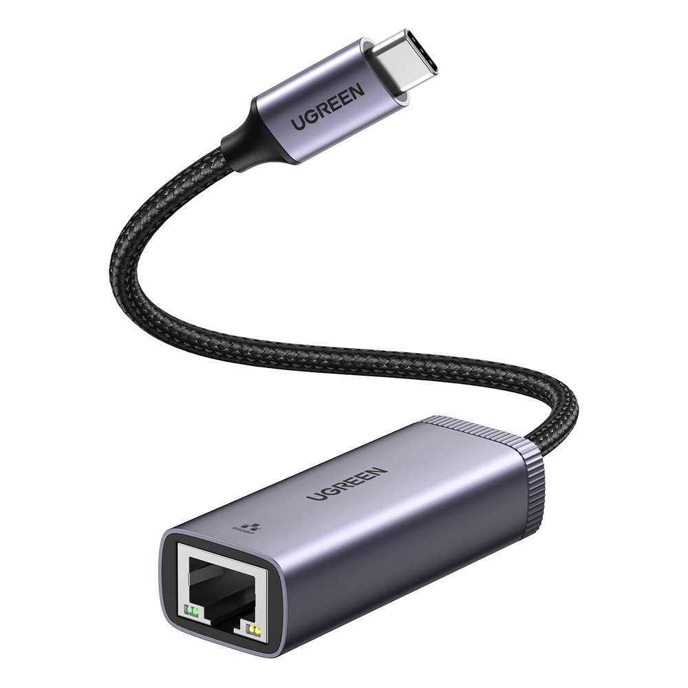 externer USB Typ C Netzwerkadapter - RJ45 1Gbps (1000Mbps) grau Netzwerk-Adapter