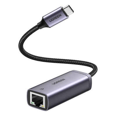 UGREEN externer USB Typ C Netzwerkadapter - RJ45 1Gbps (1000Mbps) grau Netzwerk-Adapter