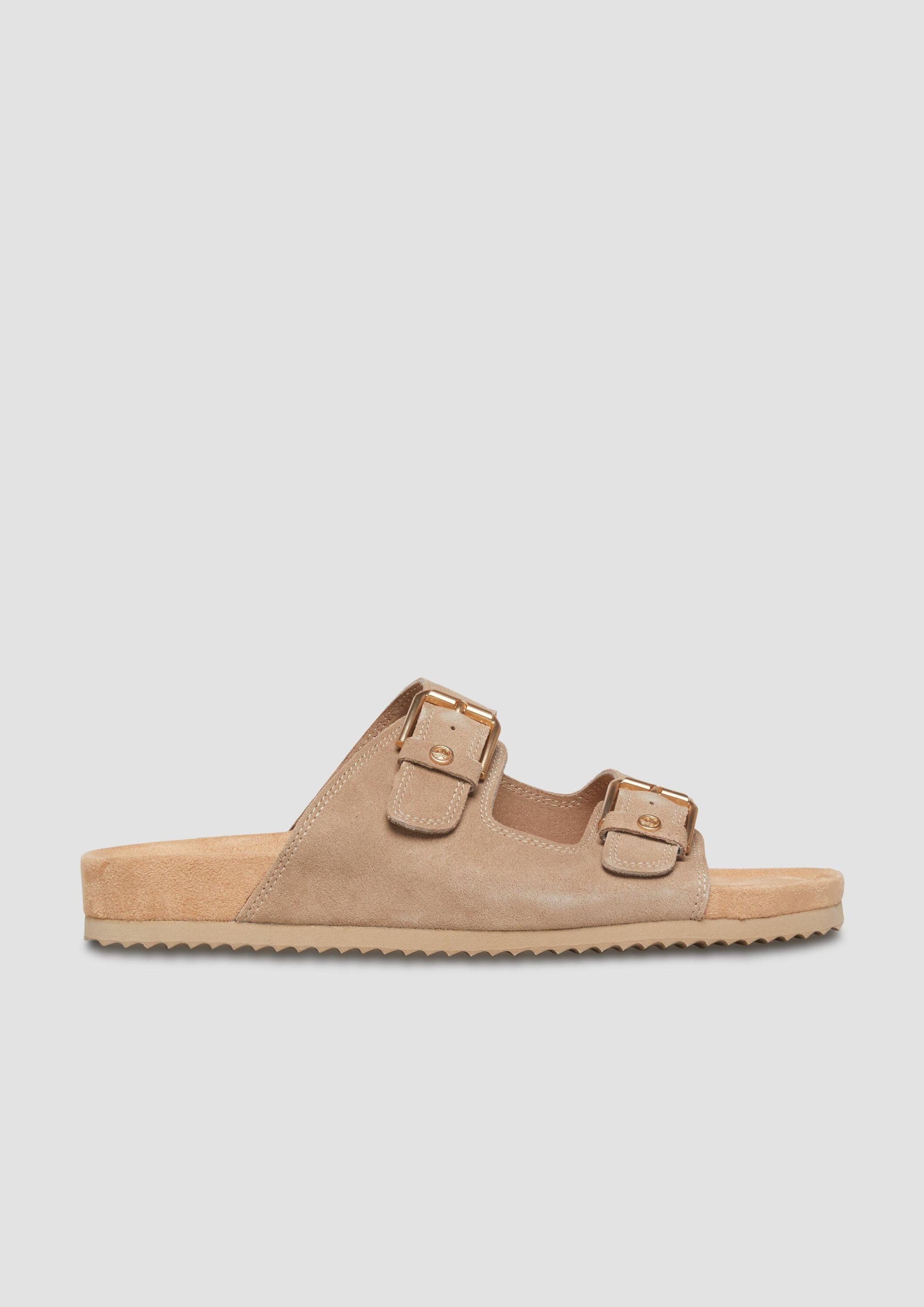 s.Oliver Pantoletten Slipper Echtleder-Sandalen mit dekorativen Details