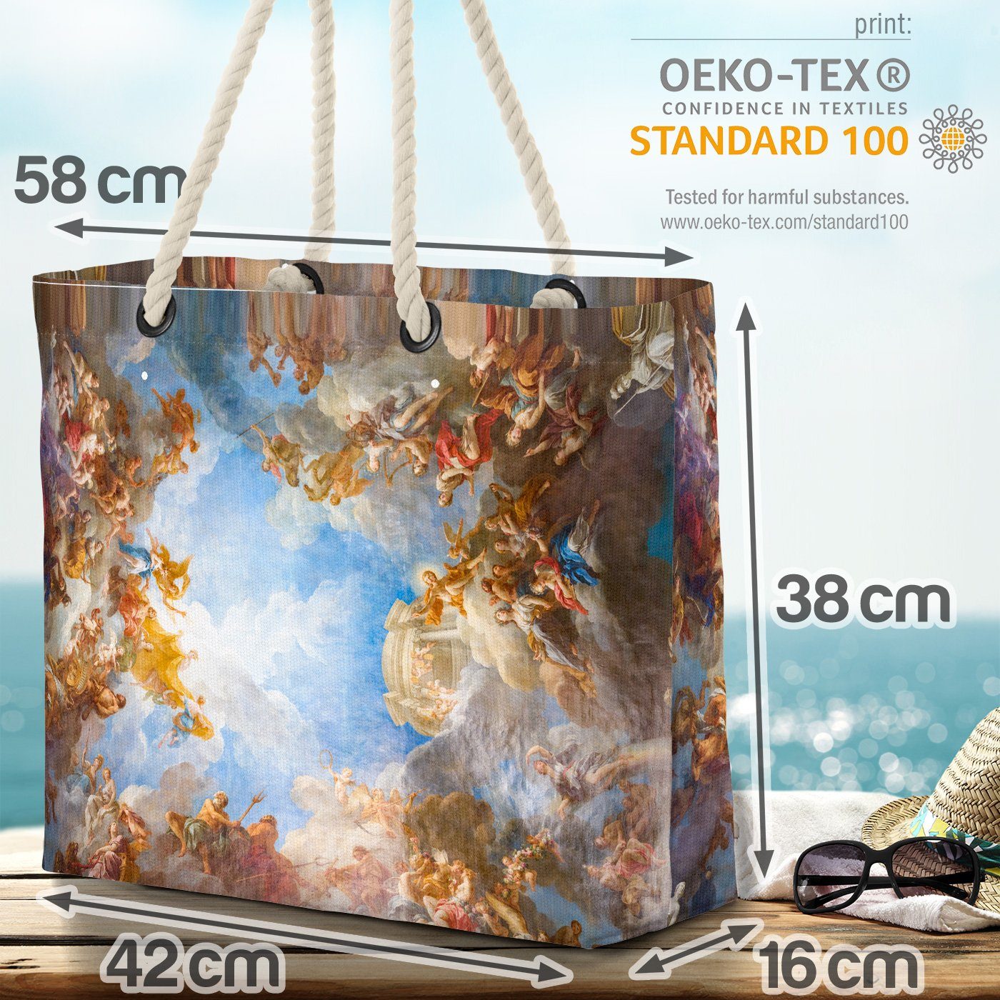 VOID Strandtasche (1-tlg), Versailles Deckengemälde Frankreich Kunst Paris Kunstdruck Gemäde Beach Bag