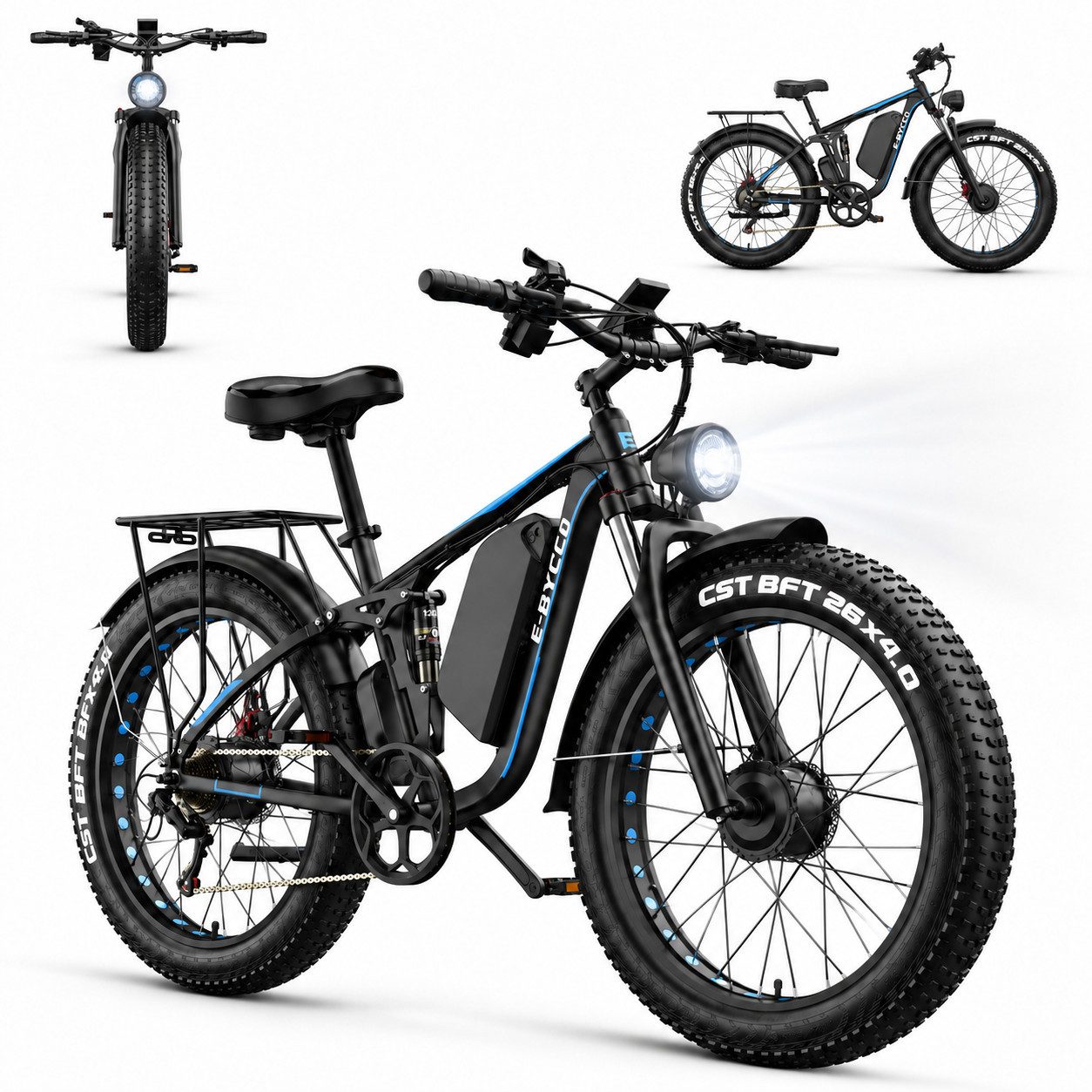 OOTD E-Bike 26" Fatbike, 52V 23Ah Akku bis 130km, 2×82Nm
