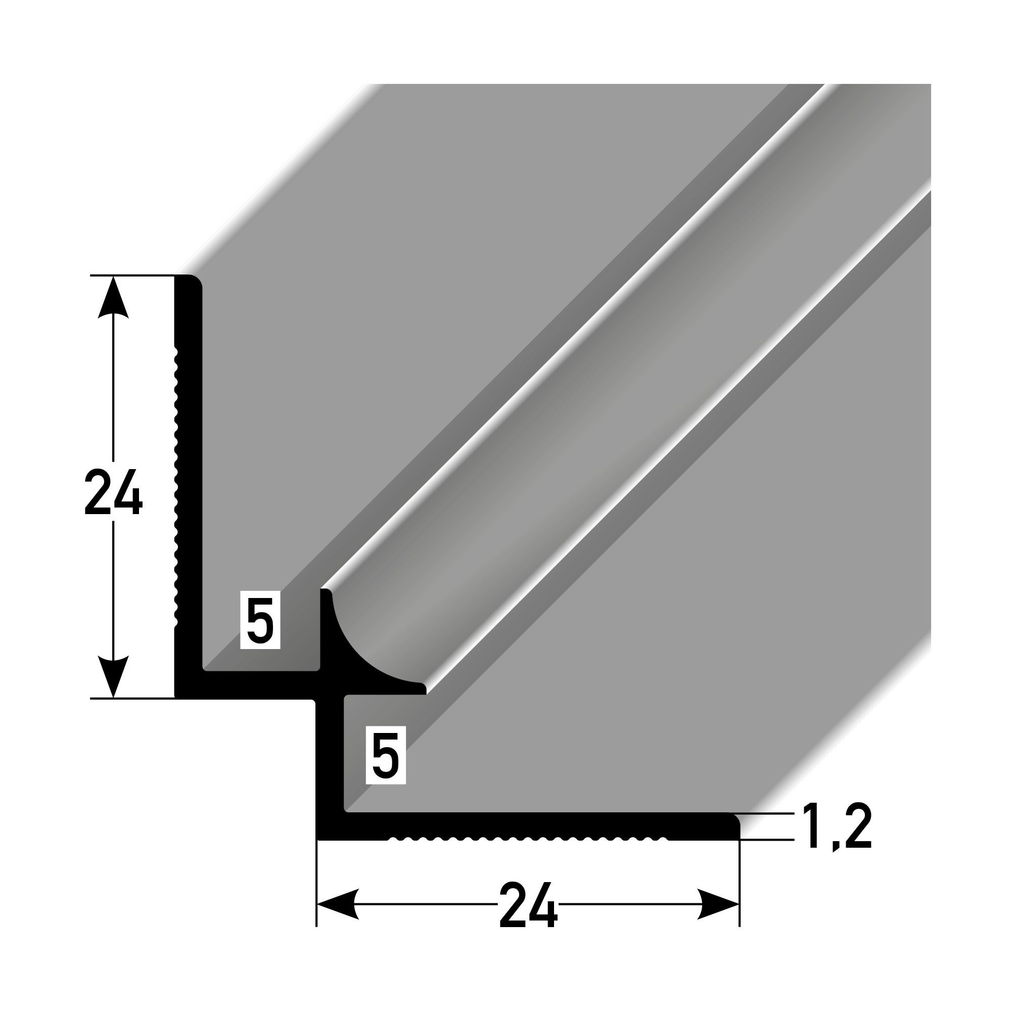 PROVISTON Eckprofil PROVISTON Eckschutzprofil Innen 22.5 x 22.5 x 2700 mm Aluminium Innene