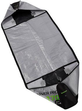 BRUBAKER Skitasche Carver Tec Pro Ski Tasche - Silber Grün (Skibag für Skier und Skistöcke, 1-tlg., reißfest und schnittfest), gepolsterter Skisack mit Zipperverschluss