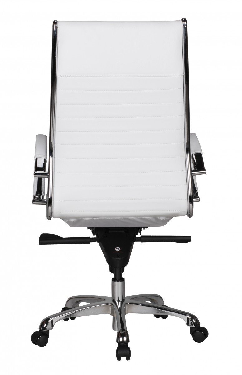 Amstyle Drehstuhl SPM1.233 (SALZBURG 1 höhenverstellbar Echtleder Chefsessel Weiß Bürostuhl Schreibtischstuhl), 120kg XXL