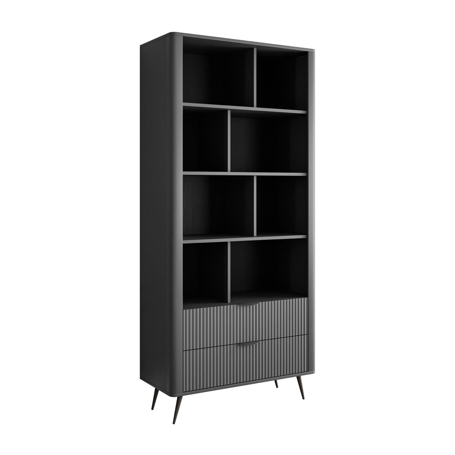 ALLHOUSE24 Standregal DIAMO 88 cm Breite mit Schubladen Metall Füße REGAL geriffelte Fronten, Breite 88 cm