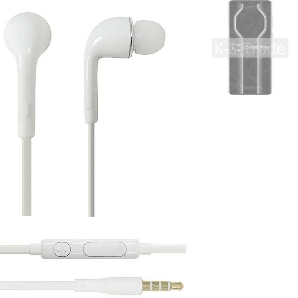 K-S-Trade für Huawei Mate 50 RS In-Ear-Kopfhörer (Kopfhörer Headset mit Mikrofon u Lautstärkeregler weiß 3,5mm)