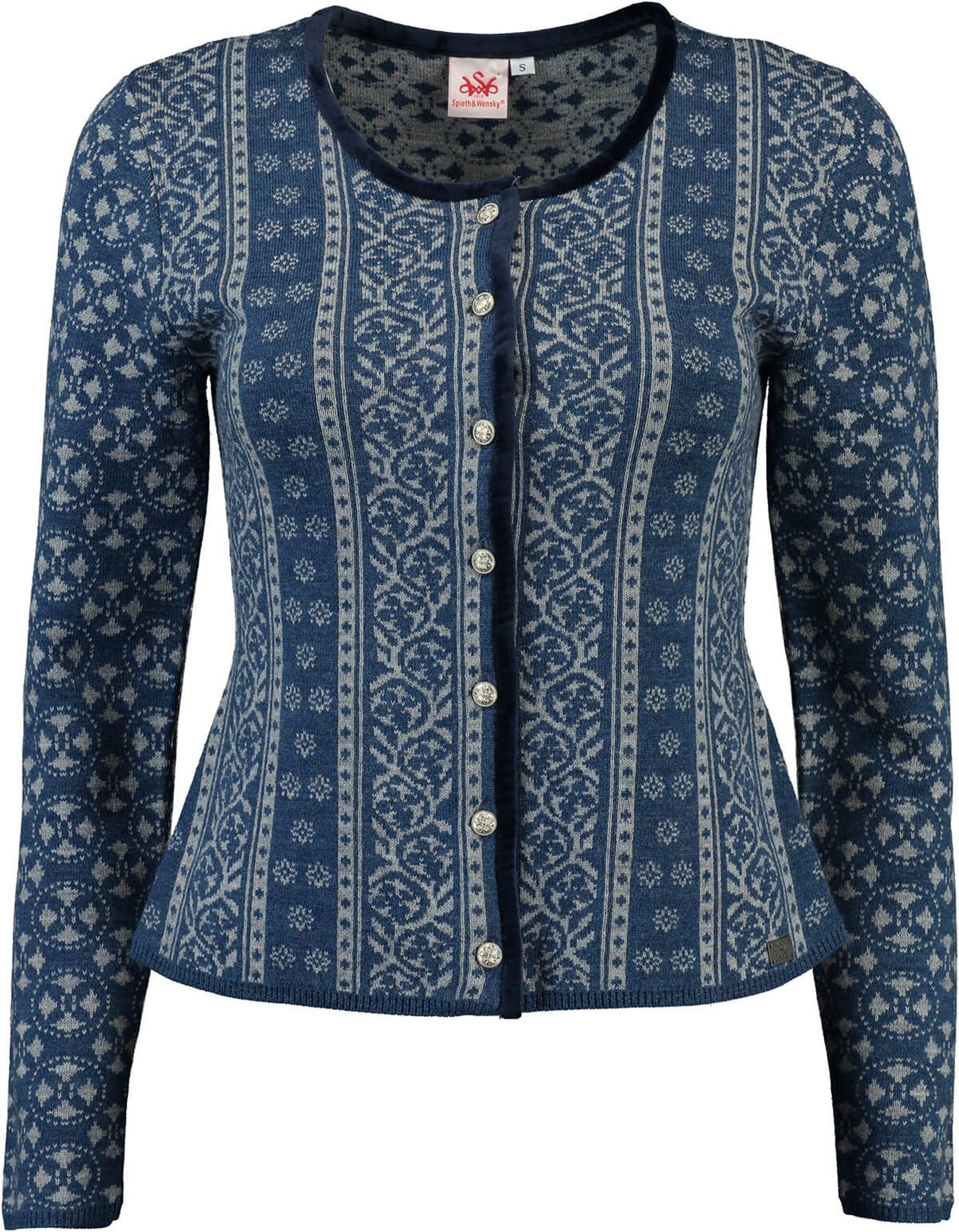 Spieth & Wensky Strickjacke Elena - Trachtenjacke Mit Floraler Stickerei