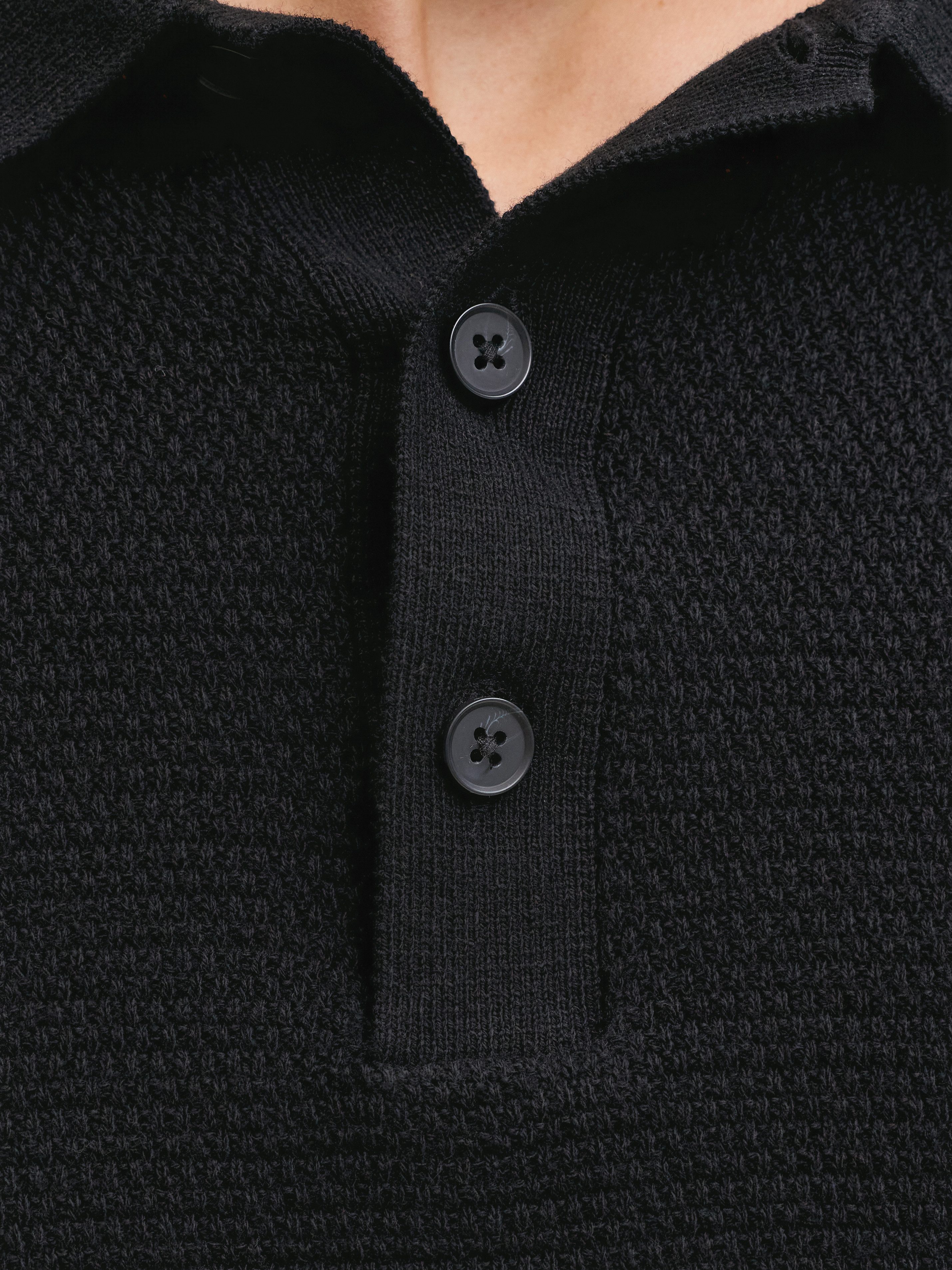 Jack & Jones Kurzarmpullover JJEGEORGE KNIT POLO SS SN mit Polo Kragen