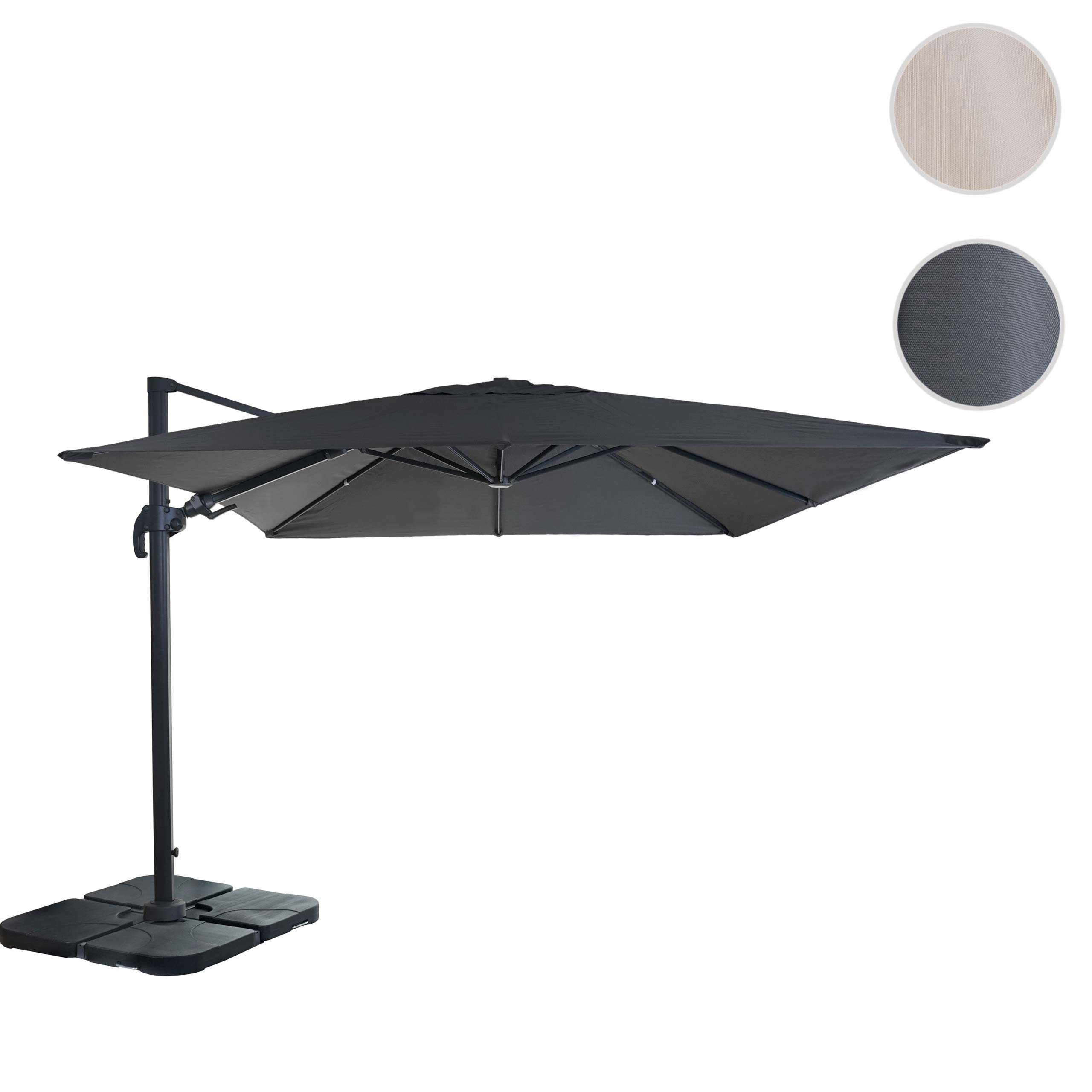 Thumbnail - MCW Ampelschirm MCW-A96-14, LxB: 300x300 cm, 5-facher Höhen-/ Neigungswinkelverstellung, Windwiderstandsklasse 2