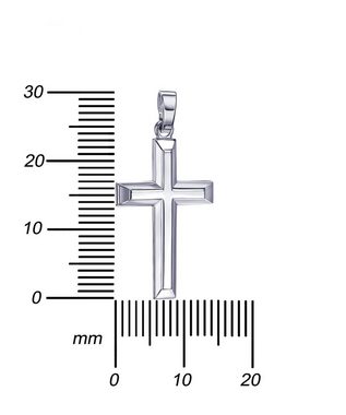 JEVELION Kreuzkette Kreuz Anhänger 925 Silber Made in Germany (Silberkreuz, für Damen und Herren), Mit Kette vergoldet- Länge wählbar 36 - 70 cm.