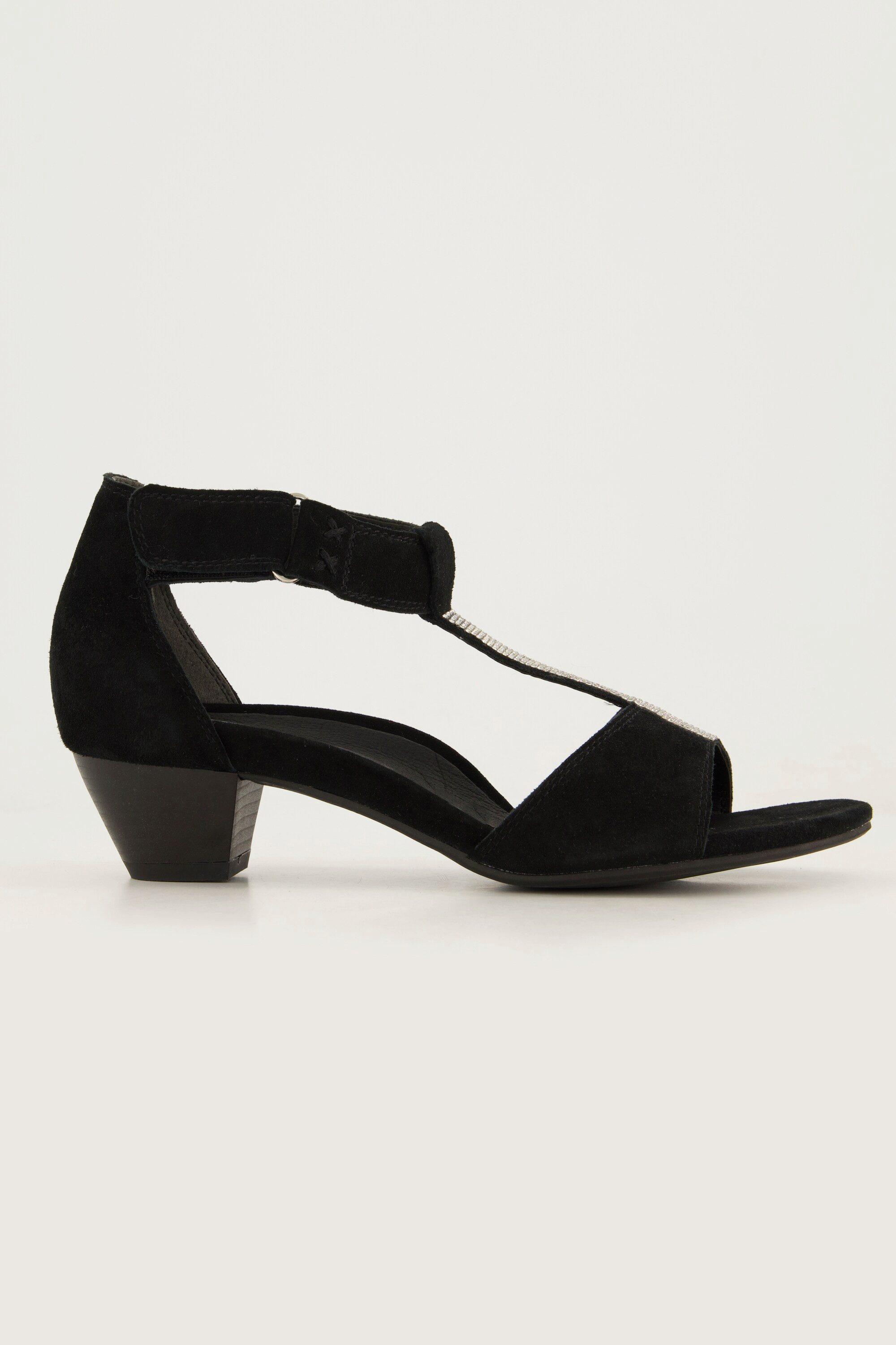 Ulla Popken Leder-Sandaletten Veloursleder Ziersteine Weite H Pumps günstig online kaufen