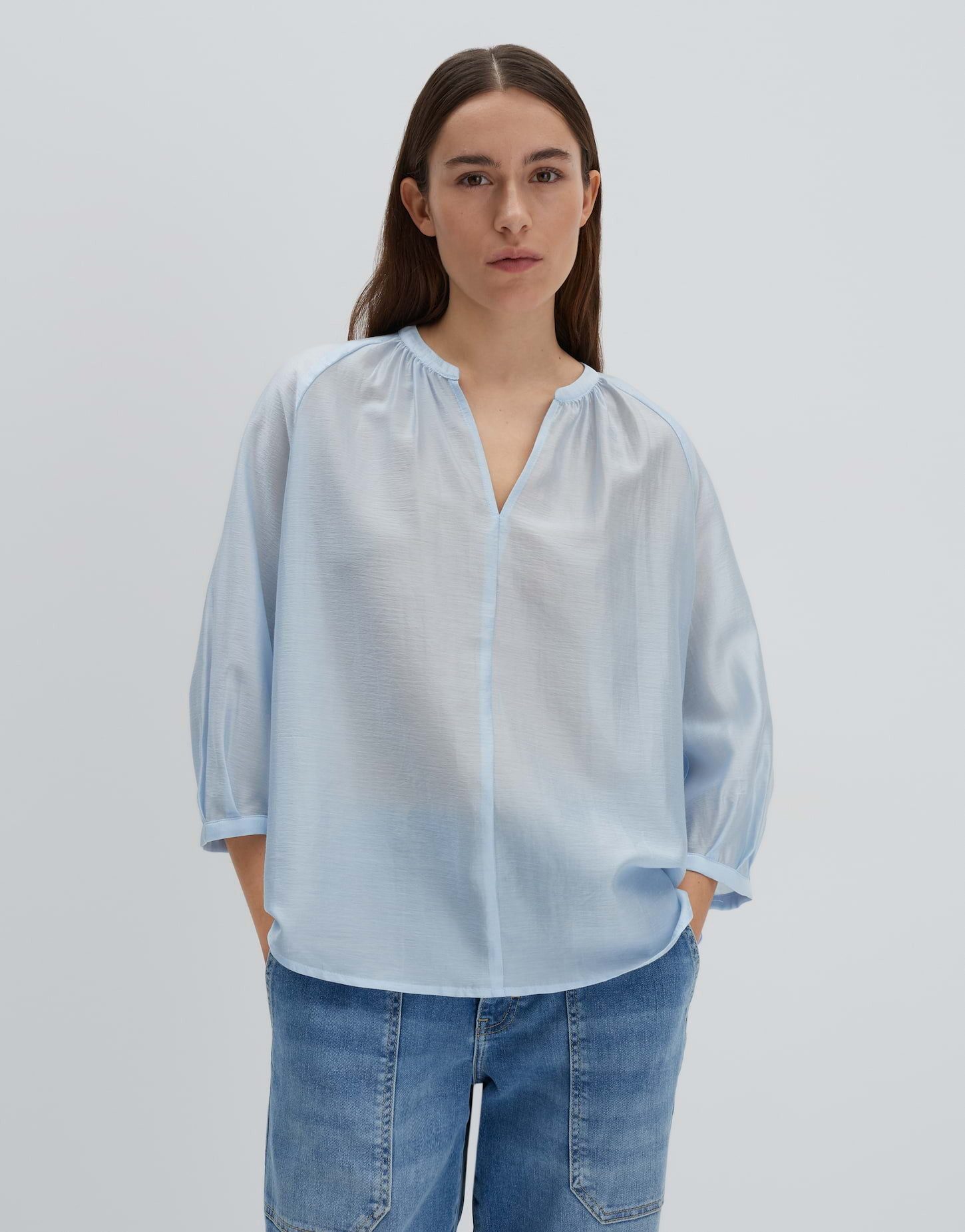Kurzarmbluse ZAMUDRA aus edlem Tencel Mix