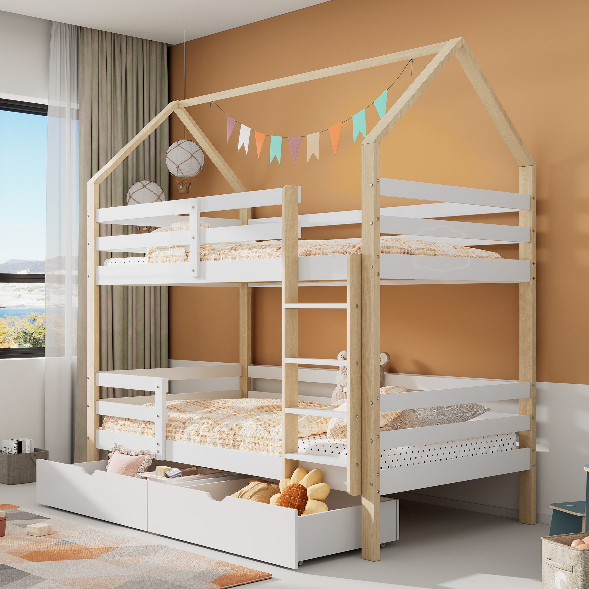 Flieks Etagenbett, Hochbett Kiefer Kinderbett mit günstig online kaufen