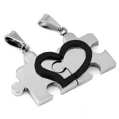 Schmuck-Elfe Partnerkette Puzzle Herz Eleganz (Set), 4tlg. Set