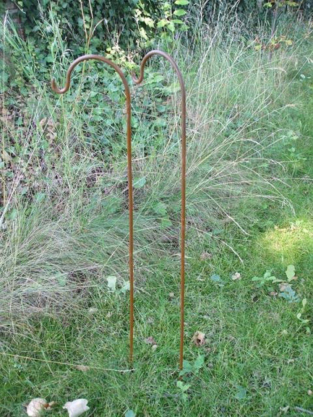 Deko-Impression Rankhilfe 2er-Set Gartenstab m. Haken Laternenhaken Blumen Eisen Rost, 2 St. – Bild 4 von 4