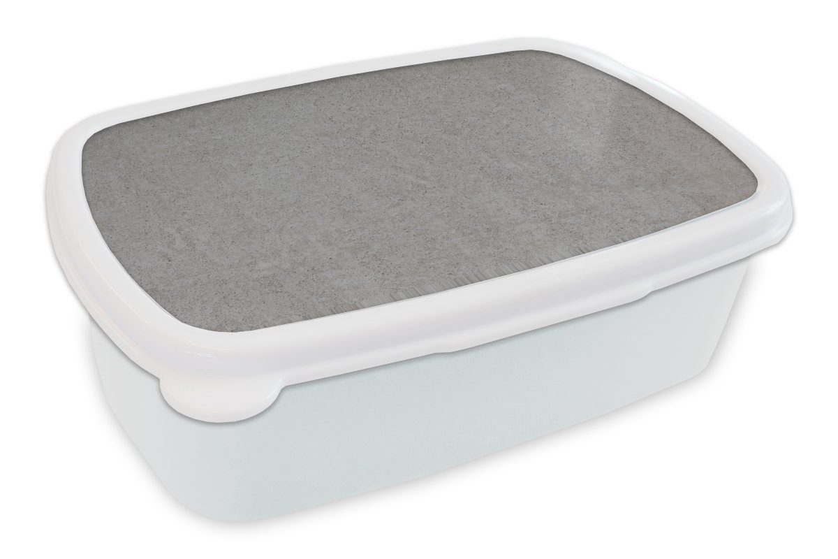 MuchoWow Lunchbox Beton - Schwarz - Wand - Grau, Kunststoff, (2-tlg), Brotbox für Kinder und Erwachsene, Brotdose, für Jungs und Mädchen weiß