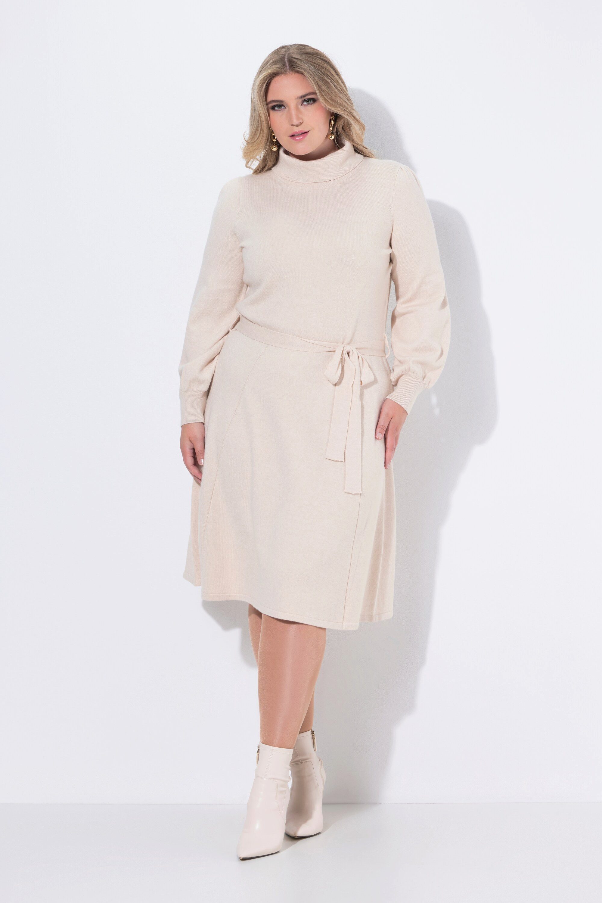 MIAMODA Strickkleid Strickkleid Midilänge Rollkragen Taillengürtel günstig online kaufen