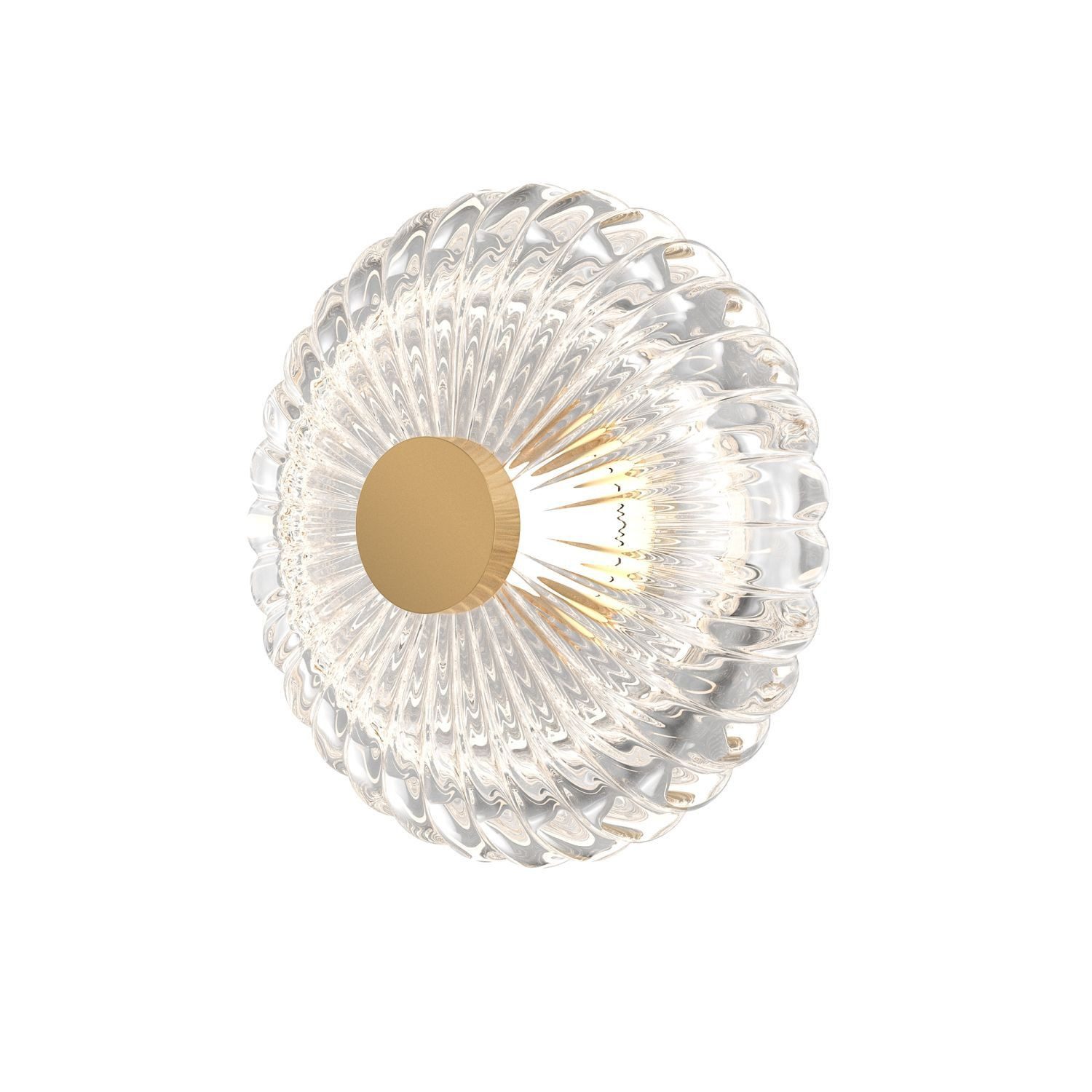 Licht-Erlebnisse Wandleuchte VELIN, LED fest integriert, Warmweiß, LED Glas Metall rund D: 18 cm in Gold warmweiß 3000 K 90 lm Modern