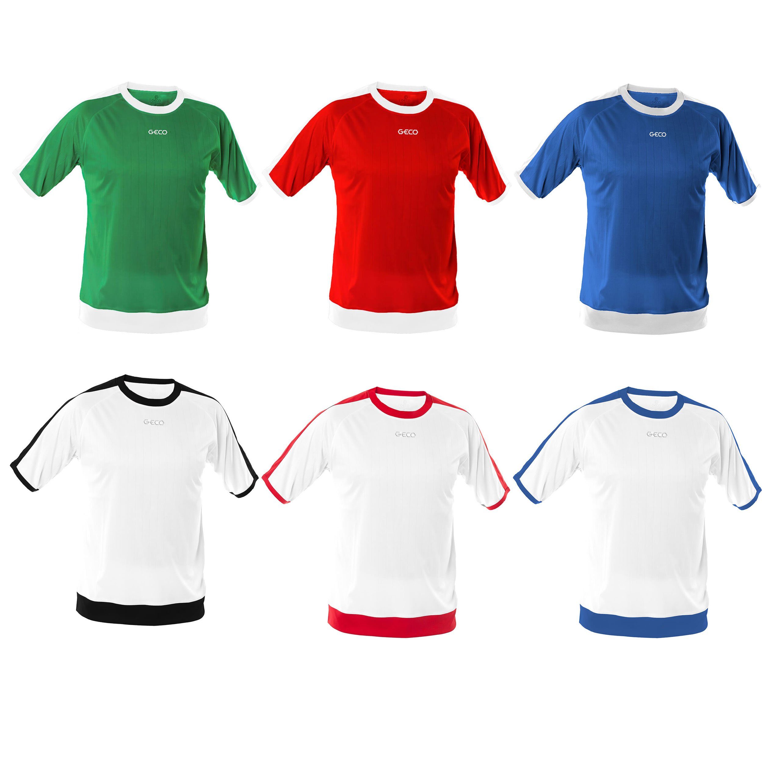 Geco Sportswear Fußballtrikot Geco Fußball Trikot kurzarm NOTOS zweifarbig weiß/royal