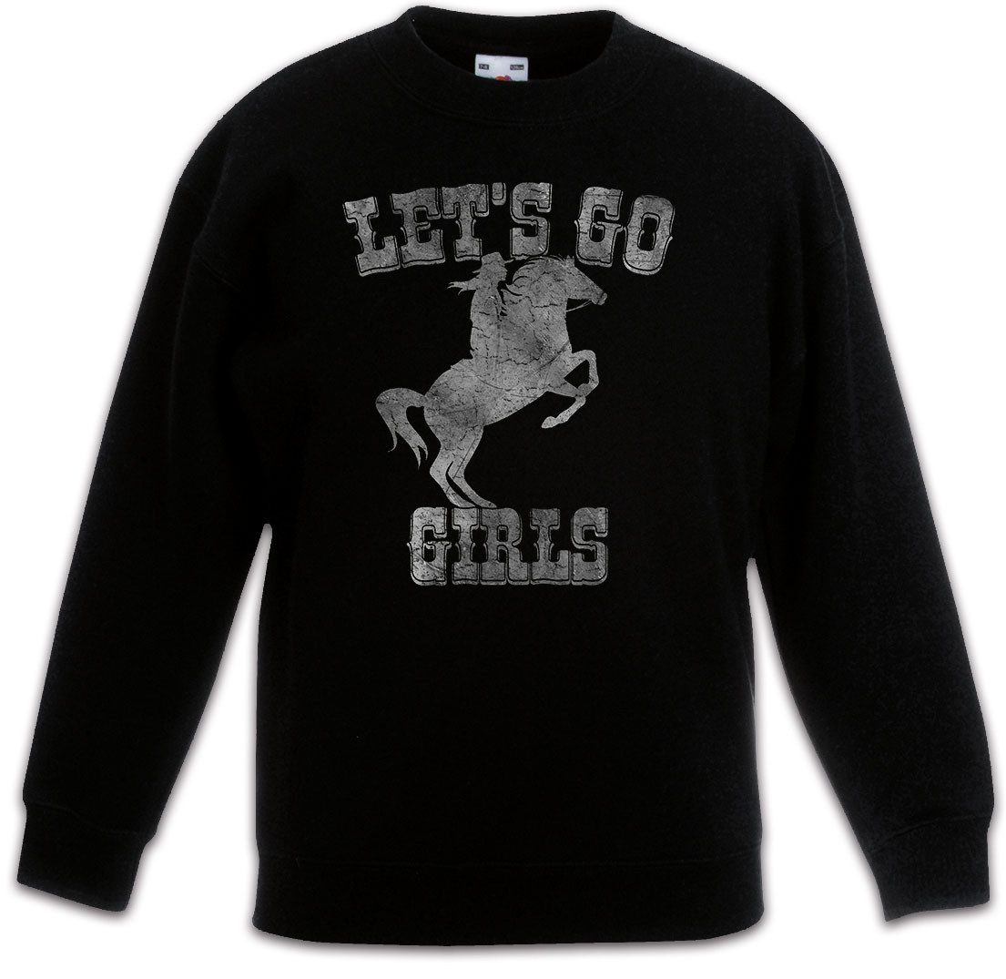 Sweatshirt Let's Go Girls Cowgirl Kinderpullover Country Horse Western Pferd Hut