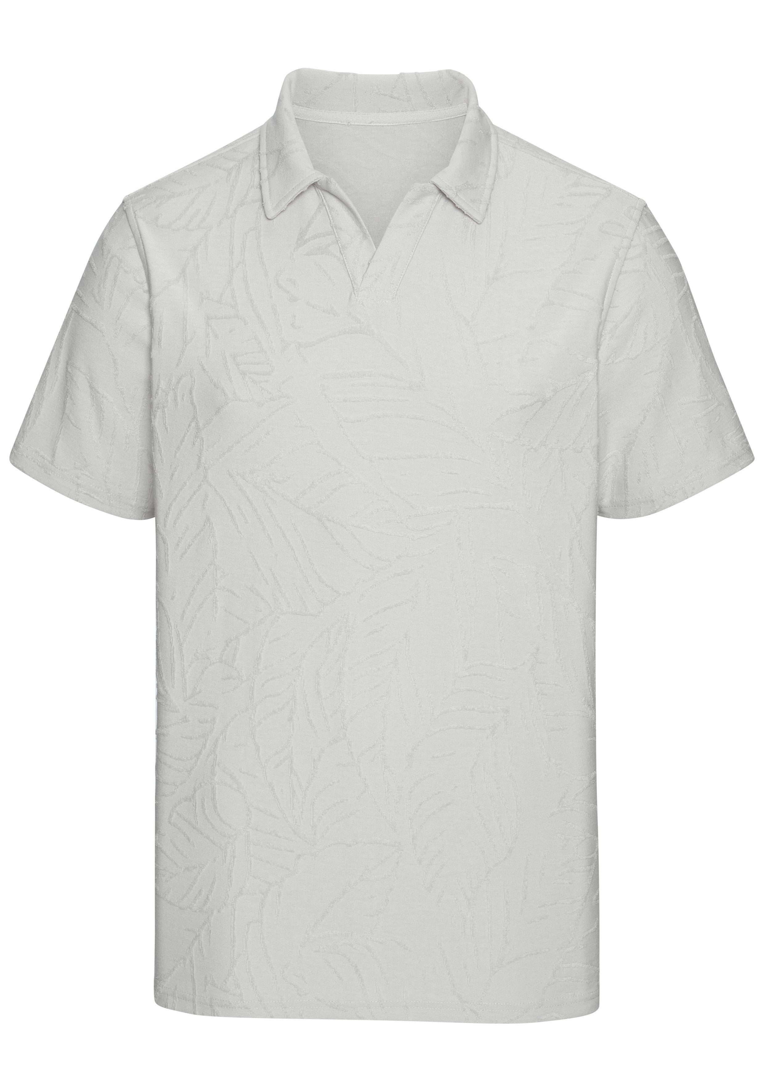Beachtime Poloshirt, T-Shirt mit Kragen neue Strukturqualität im Blätter-Design. € 19,99
