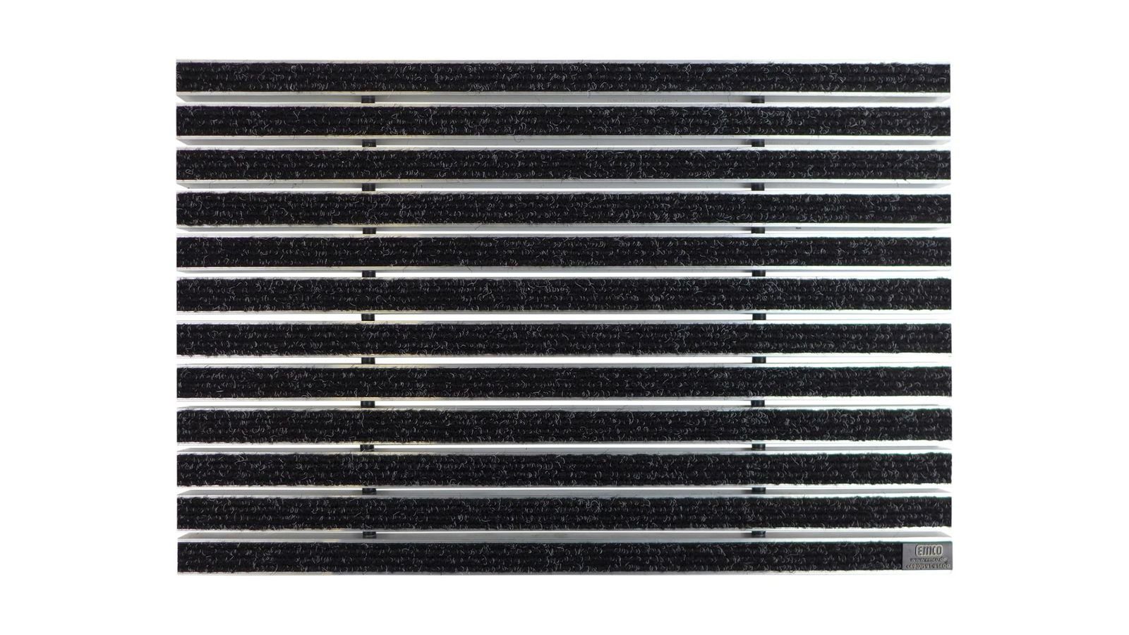 Emco Fußmatte Eingangsmatte DIPLOMAT, Rips Anthrazit, rechteckig, Höhe: 22 mm, Größe: 600x400 mm, für Innen- und überdachten Außenbereich