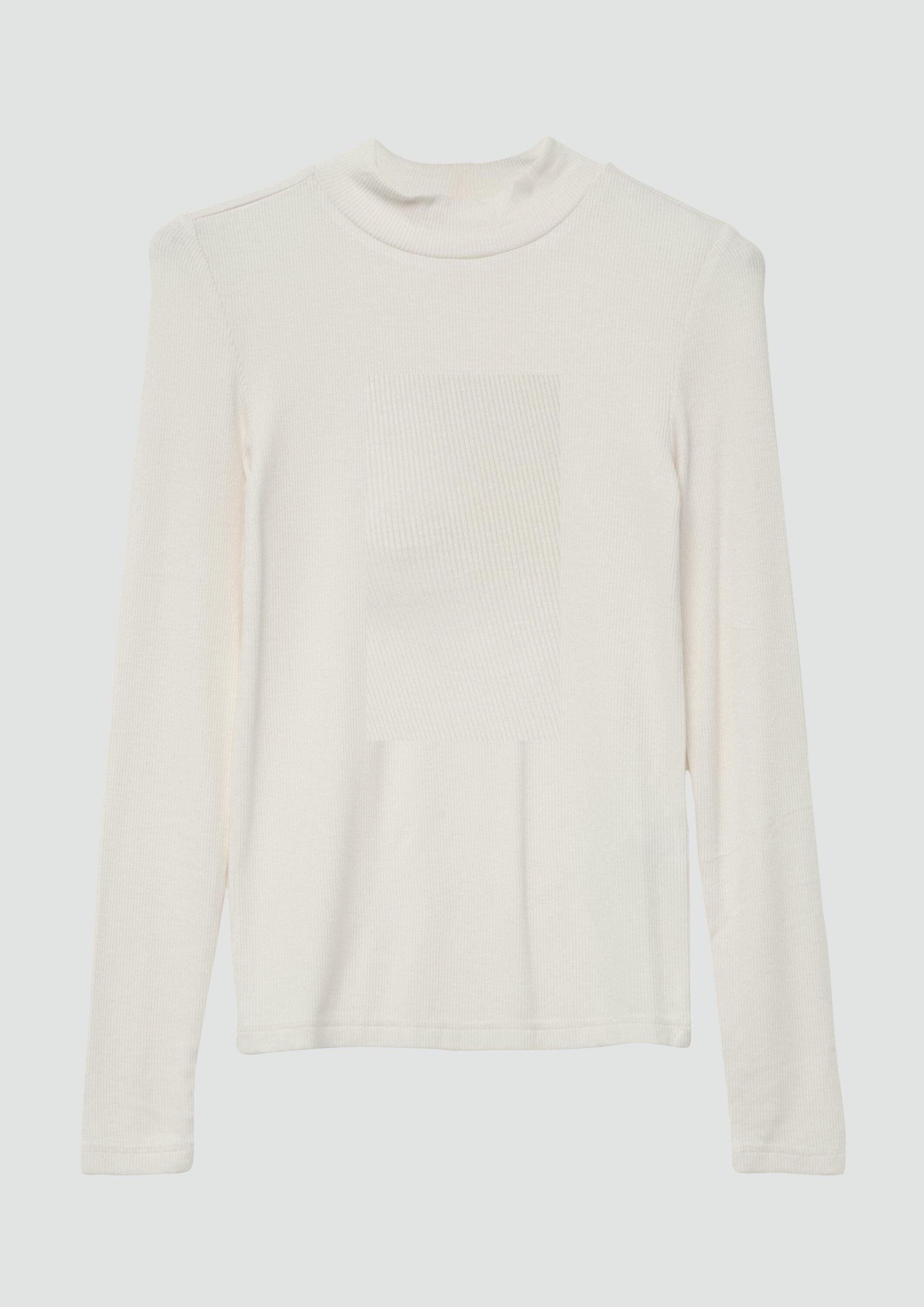 s.Oliver Langarmshirt T-Shirt Longsleeve aus Rippware mit Stehkragen