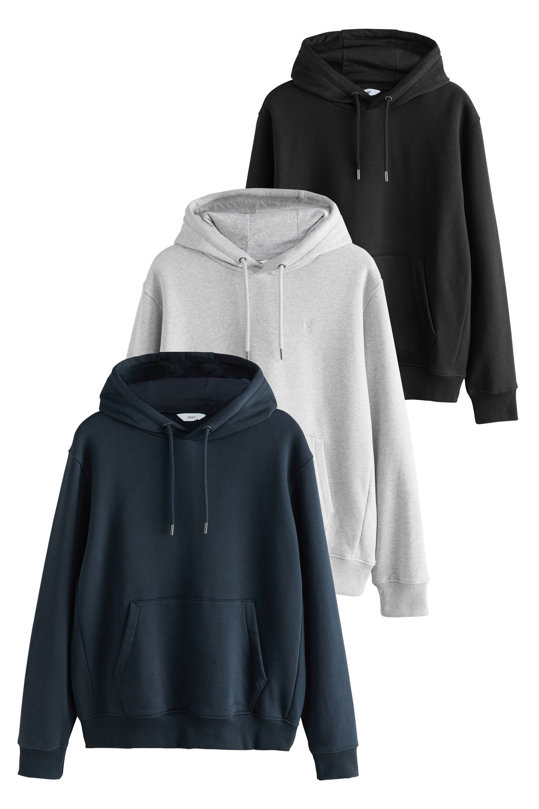 Kapuzenpullover Hoodies aus Jersey 3er-Pack