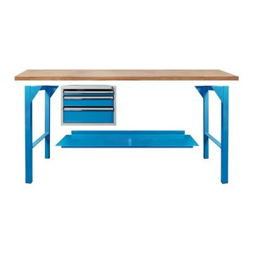 PROREGAL® Werkbank Stabiler Vierkantrohr-Fuß für Werkbank Rhino, HxT 85x70cm, Blau