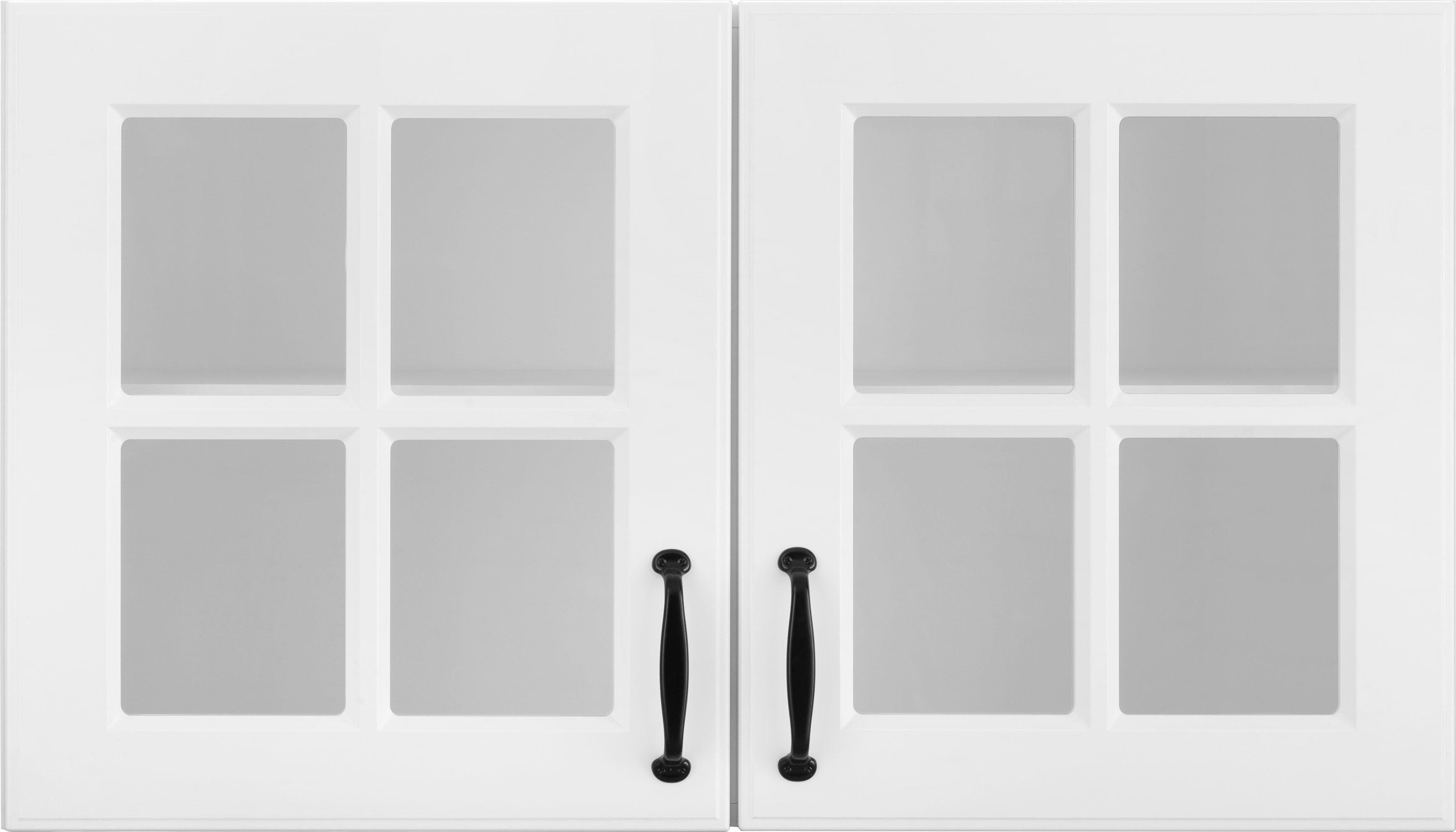 Erla | mit weiß/weiß weiß Küchen wiho Glaseinsatz Front Glashängeschrank