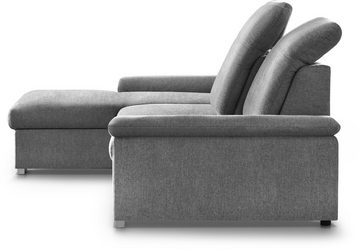 CALIZZA INTERIORS Ecksofa Moli 2 L-Form, Bettkasten, Schlaffunktion, Kopfteilverstellung, Sitztiefenverstellung