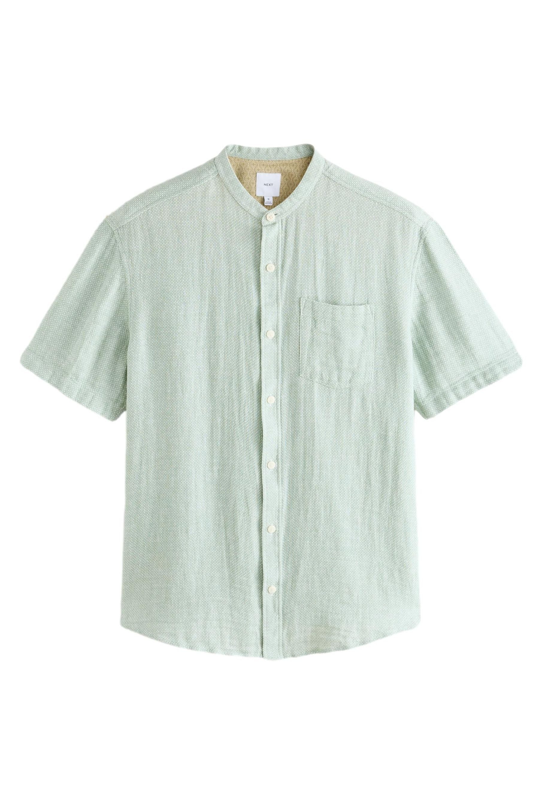 Next Kurzarmhemd Kurzarmhemd mit Stehkragen Baumwolle und Leinen (1-tlg)