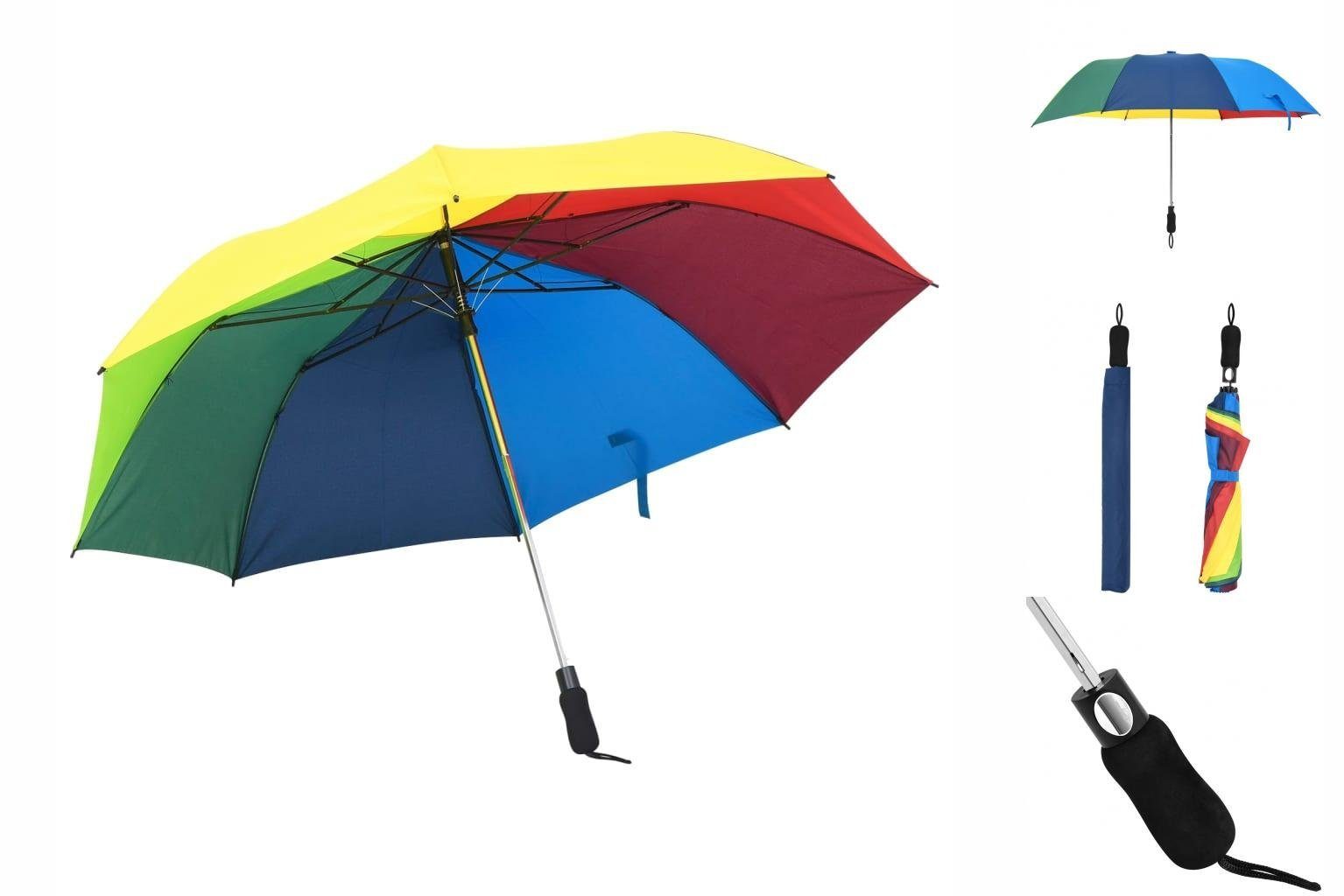 vidaXL Taschenregenschirm Faltbarer Regenschirm Automatisch Mehrfarbig 124 cm | Stockschirme