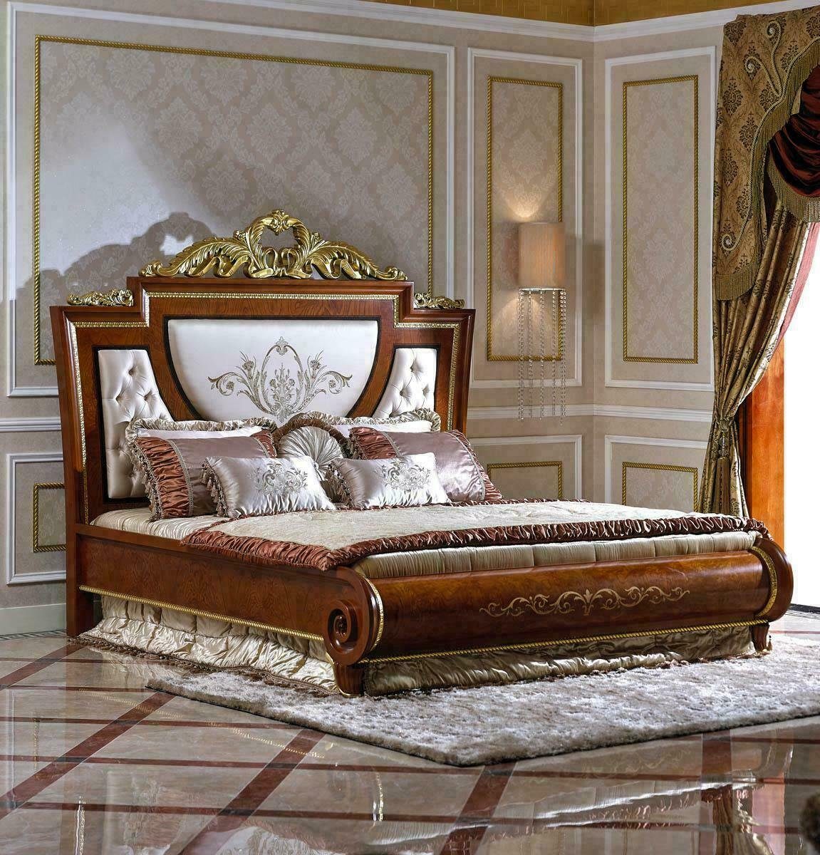 Betten Bett, Luxus Klassische Barock Rokoko JVmoebel Schlafzimmer Bett Klass Edle