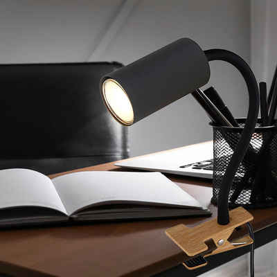 etc-shop Klemmleuchte, Leuchtmittel nicht inklusive, Schreibtischlampe klemmbar Schwanenhals Leselampe