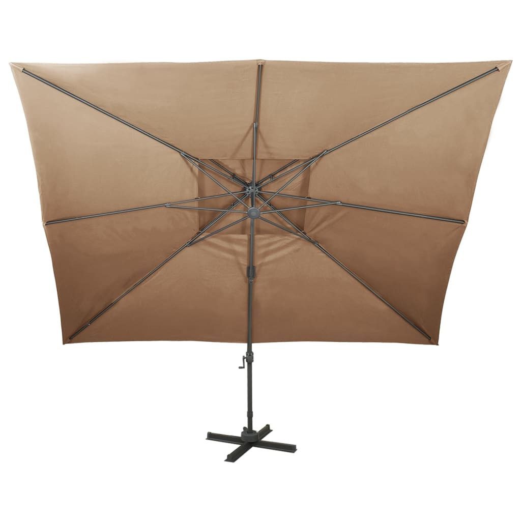 vidaXL Ampelschirm, Ampelschirm mit Lüftung 400x300 cm Taupe