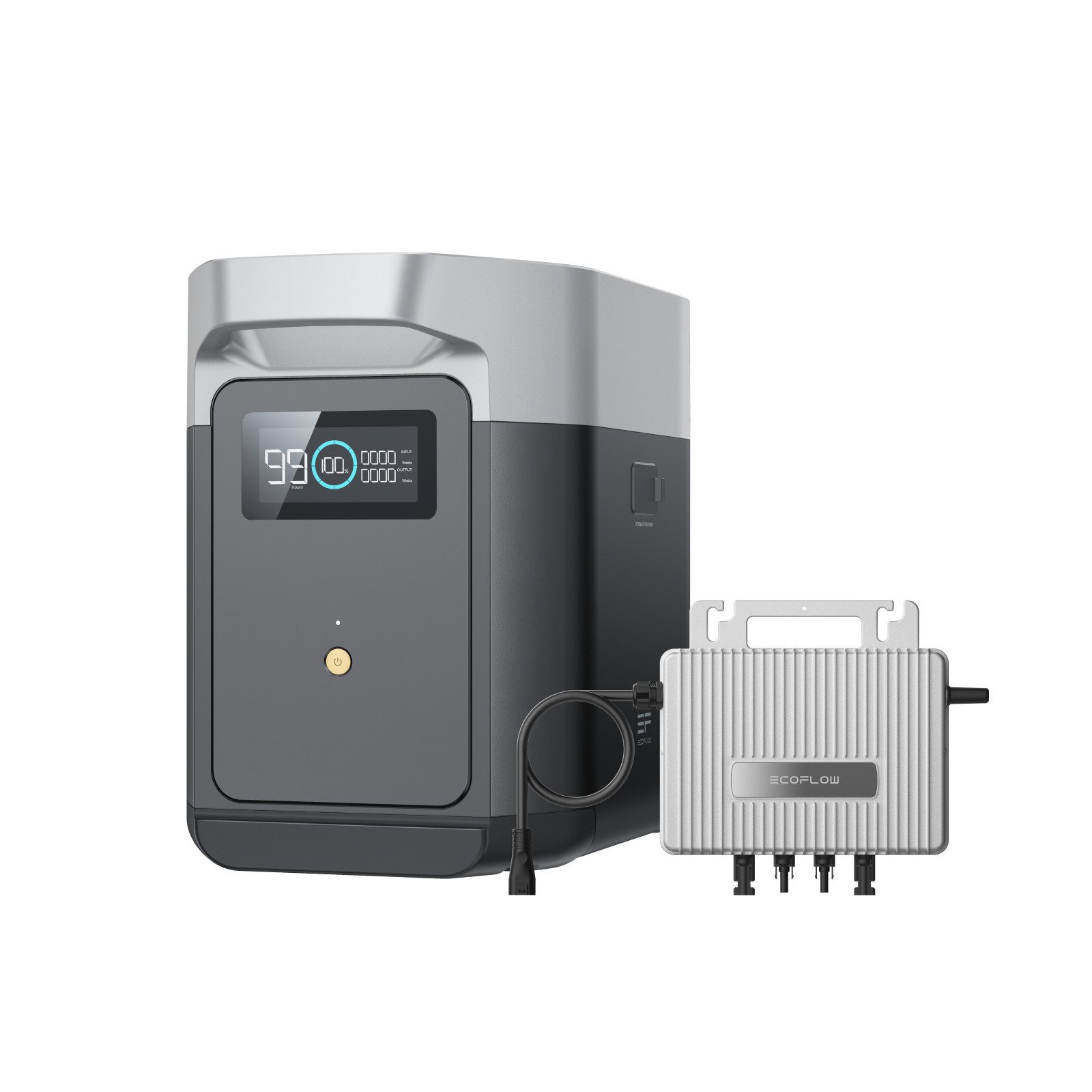 Ecoflow Balkonkraftwerk EcoFlow Delta 2 Powerstation 1024Wh mit Stream Mikrowechselrichter, (1 024 Wh Solargenerator, LiFePO4-Batterie, Schnellladung von 0-80% in 50 Min., erweiterbar auf 3 kWh), für Zuhause, Camping und Reise