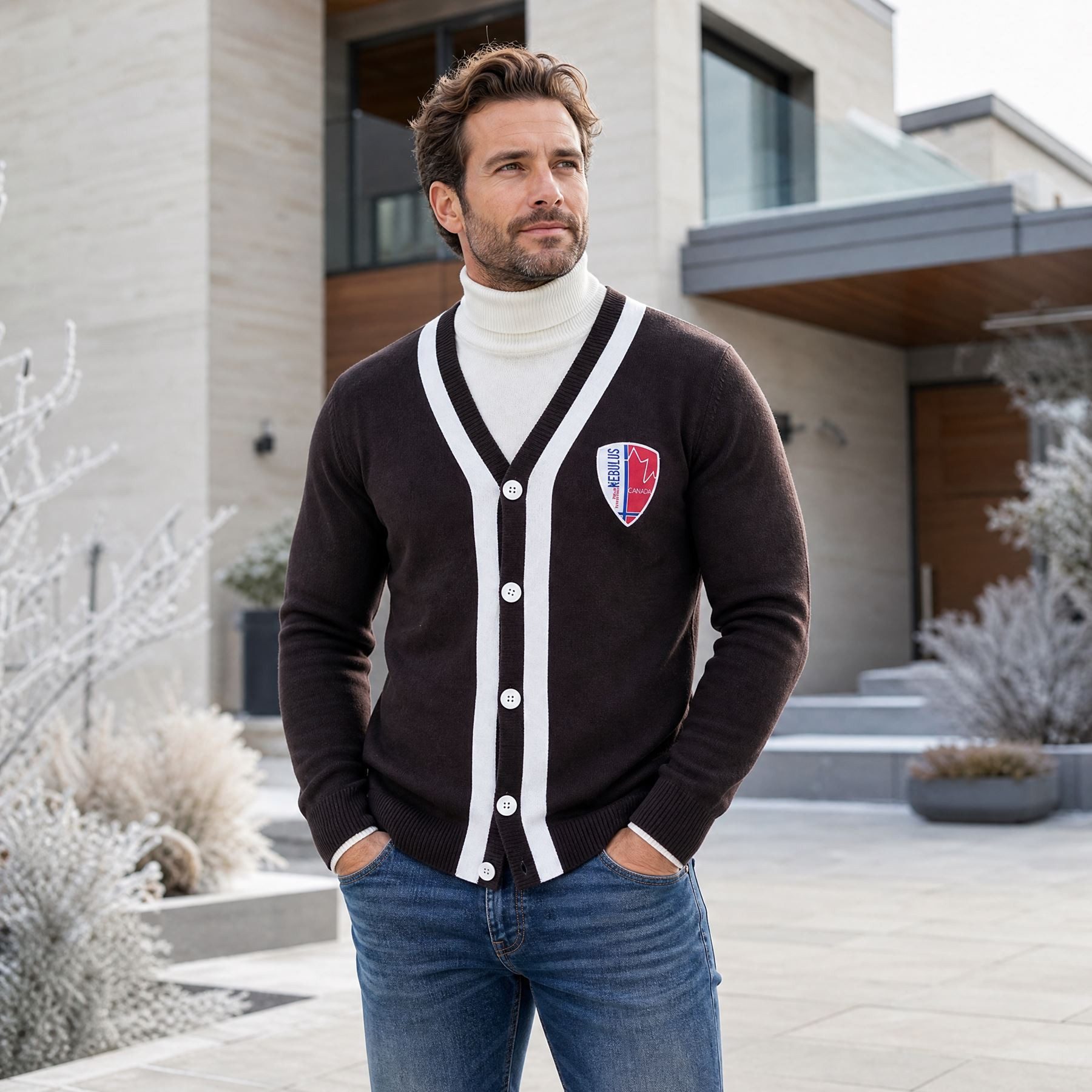 Nebulus Cardigan FARO, P737 - Herren, dunkelbraun, S